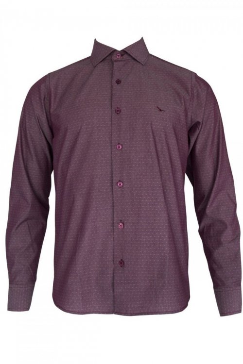 Camisa Yacht Slim Fit Poá Vinho