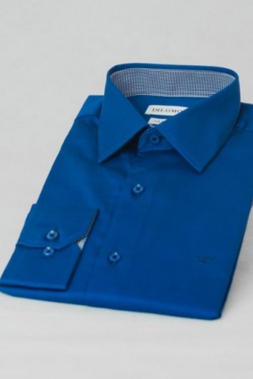 Camisa Dilomon Slim Fit Algodão Azul Bic