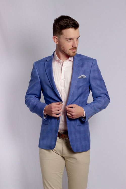 Blazer Raffer Príncipe de Galês Azul