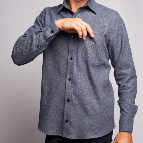  Camisa MV Flanelada Cinza Escuro