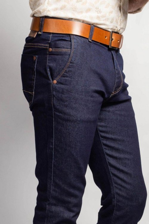 Calça Jeans Escura Specific Bolso Faca