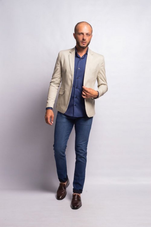 Blazer de Sarja Caqui