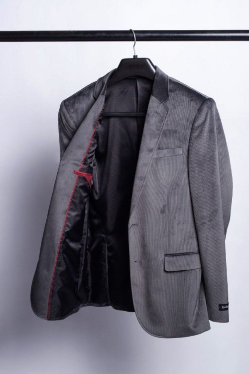 Blazer de Veludo Raffer Cinza