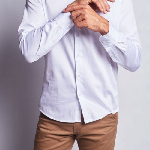 Camisa Compreterno Elastano Branca Acetinado