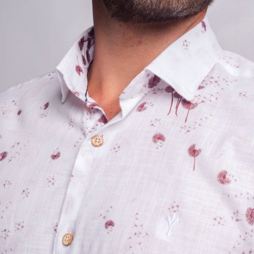 Camisa Indiccatto 100% Algodão Floral Flamê Marrom