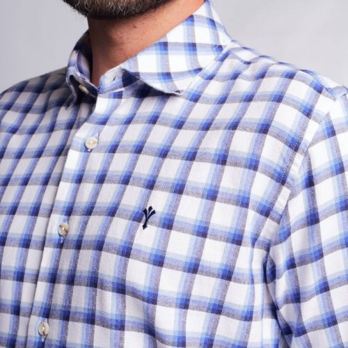 Camisa Indiccatto Flanelada Quadriculado Azul