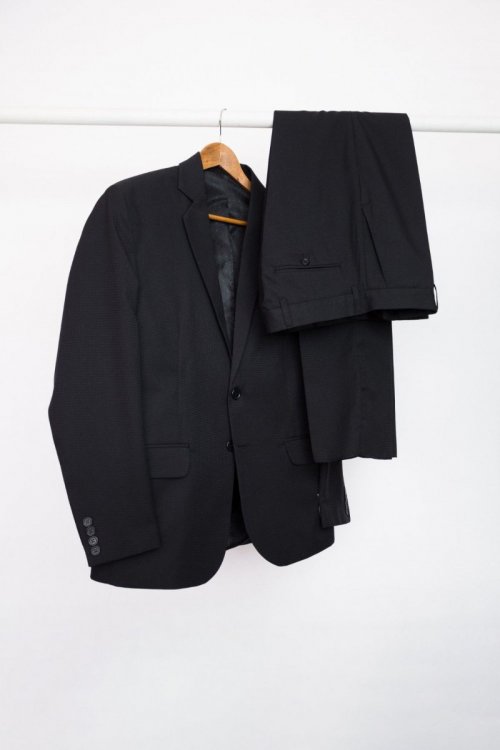 Terno Microfibra Preto Detalhes