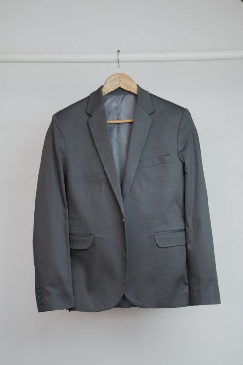 Blazer de Sarja Cinza Escuro