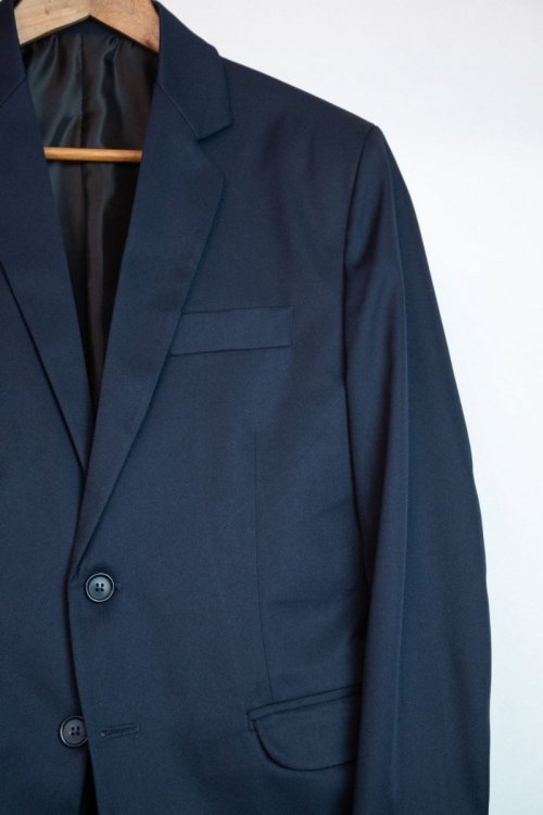 Terno Gabardine Azul Marinho