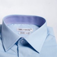 Camisa Dilomon Slim Fit Mista Azul Claro