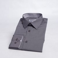 Camisa Dilomon Slim Fit Mista  Cinza Escuro