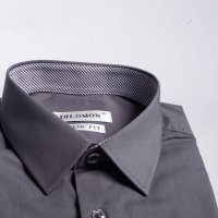 Camisa Dilomon Slim Fit Mista  Cinza Escuro