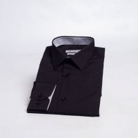 Camisa Dilomon Slim Fit Mista Preta