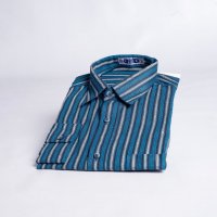 Camisa Zuza Plus Size 100% Algodão Petróleo Listras