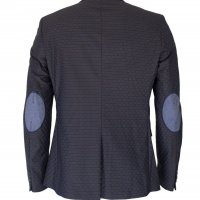 Blazer de Linho SIV Slim Mescla Azul com Marrom