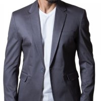 Blazer de Sarja Cinza Escuro