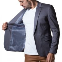 Blazer de Sarja Cinza Escuro