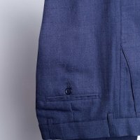 Calça Alfaiataria Microfibra Xadrez Azul