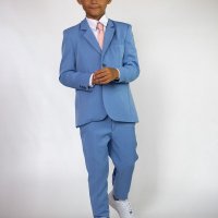 Terno Infantil Gabardine Slim Azul Céu