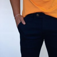 Calça de Sarja Skinny Azul Marinho