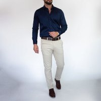 Camisa Compreterno Elastano Marinho Acetinado