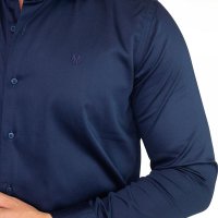 Camisa Compreterno Elastano Marinho Acetinado