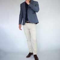 Blazer Algodão Quadriculado Azul