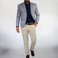  Blazer Algodão Mescla Cinza