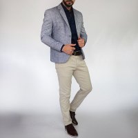  Blazer Algodão Mescla Cinza