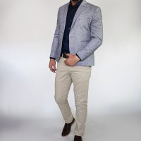  Blazer Algodão Mescla Cinza