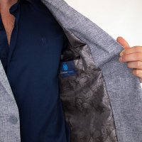  Blazer Algodão Mescla Cinza