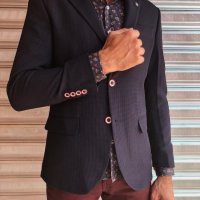 Blazer de Linho SIV Slim Marinho