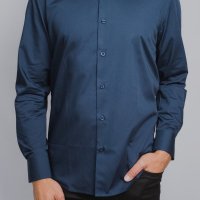 Camisa Arrow Slim Fit Pima Cotton Azul Marinho