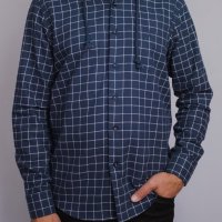 Camisa Indiccatto Xadrez com Capuz Flanelada Azul