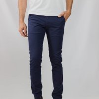 Calça de Sarja Slim Azul Marinho