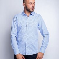 Camisa Indiccatto 100% Algodão Xadrez Azul Claro