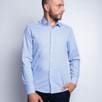 Camisa Indiccatto 100% Algodão Xadrez Azul Claro