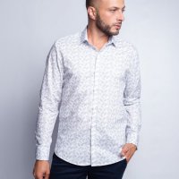 Camisa Indiccatto 100% Algodão Folhagens Cinza