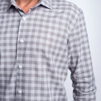 Camisa Indiccatto 100% Algodão Xadrez Cinza