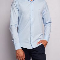 Camisa MV Com Elastano Azul Pastel