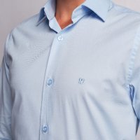 Camisa MV Com Elastano Azul Pastel