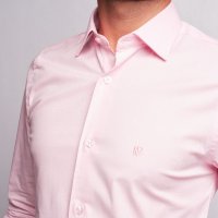 Camisa MV Com Elastano Rosa Claro