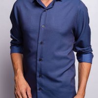 Camisa Tencel Azul Marinho