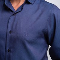 Camisa Tencel Azul Marinho