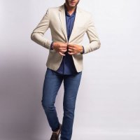 Blazer de Sarja Caqui