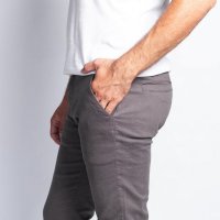 Calça de Sarja Slim Cinza Escuro