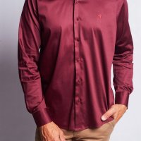 Camisa Compreterno Elastano Marsala Acetinada