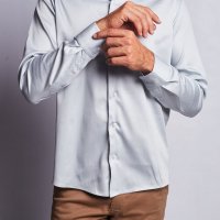 Camisa Compreterno Elastano Prata Acetinada