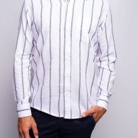 Camisa Falad Comfort Branca Listras