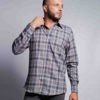 Camisa Compreterno Flanelada Xadrez Cinza